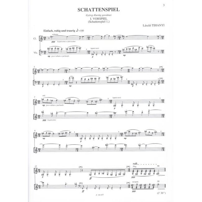 Shadow play for clarinet, cello and piano