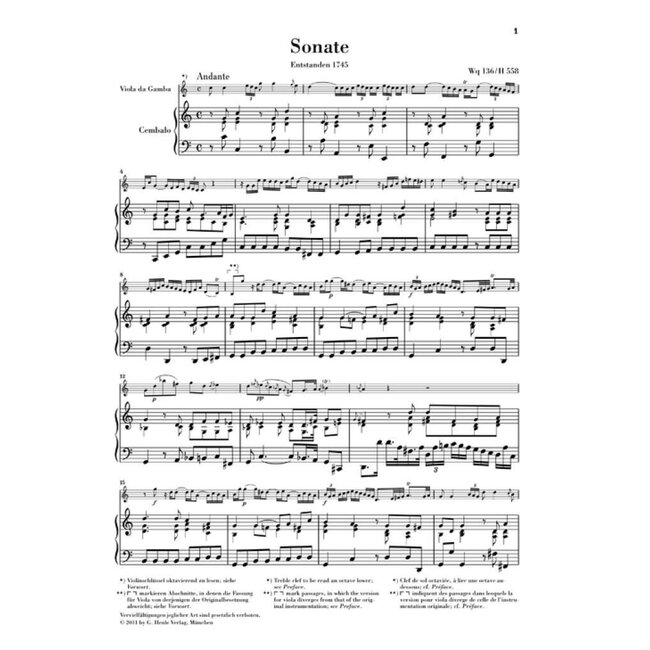 Gamben Sonate Wq 88, 136, 137