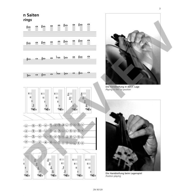 Grip charts for bowed instruments