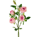 Greenmoods Branche de rosier artificielle double Real Touch rose 80 cm Greenmoods Branche de rosier artificielle double Real Touch rose 80 cm