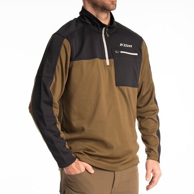 KLIM Glacier 1/4 Zip Dark Olive - Black