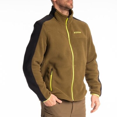 KLIM Teton Crest Fleece Jacket Dark Olive - Black
