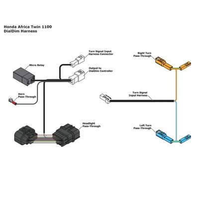 Denali Dial-Dim Wiring Harness CRF1100 Africa  Twin