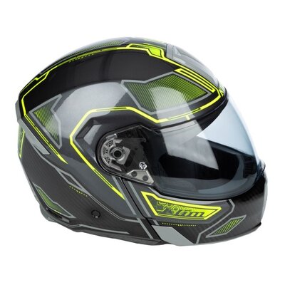 KLIM GT1 Expedition Helmet CCC/DOT Encrypted Gloss Asphalt - Hi-Vis
