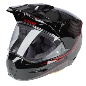 KLIM X1 Alpha Helmet ECE/DOT Quanta Gloss Black - Fiery Red