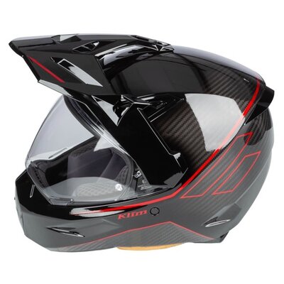 KLIM X1 Alpha Helmet ECE/DOT Quanta Gloss Black - Fiery Red