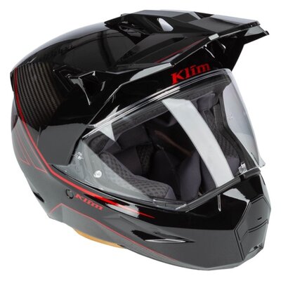 KLIM X1 Alpha Helmet ECE/DOT Quanta Gloss Black - Fiery Red
