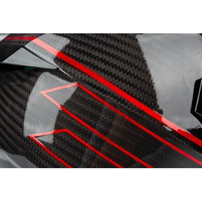 KLIM X1 Alpha Helmet ECE/DOT Quanta Gloss Black - Fiery Red