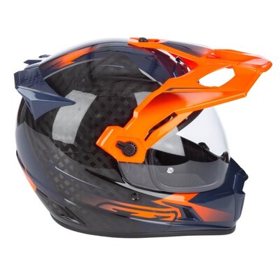 KLIM Krios Pro Helmet ECE/DOT Echo Gloss Black - Striking Orange - Petrol