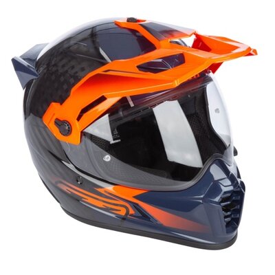 KLIM Krios Pro Helmet ECE/DOT Echo Gloss Black - Striking Orange - Petrol