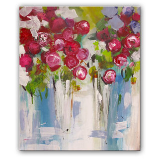 Schilderij | Fleurige vazen