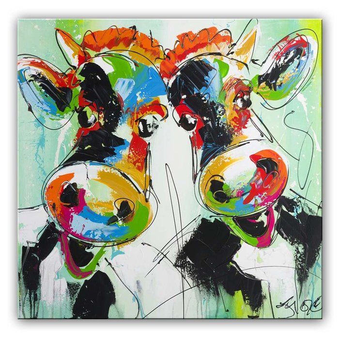 Zingende koeien | Origineel schilderij