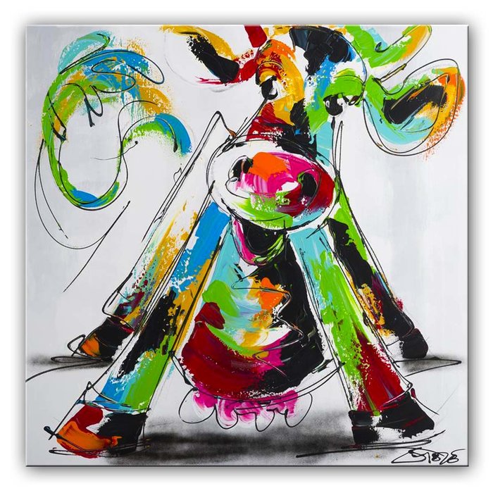 Dansende koe II | Origineel schilderij