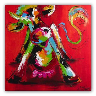 Schilderij |  Maffe koe