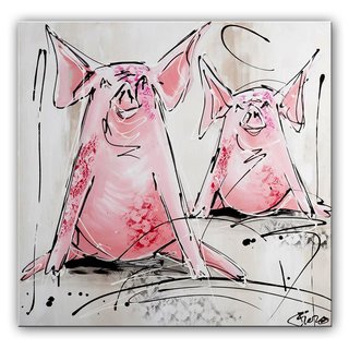 Schilderij | Vrolijke varkentjes