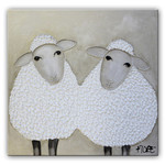 Schaapjes op het droge II | Origineel schilderij