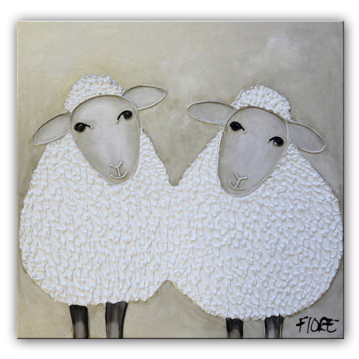 Schaapjes op het droge II | Origineel schilderij