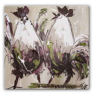 Schilderij | Kletsende kippen