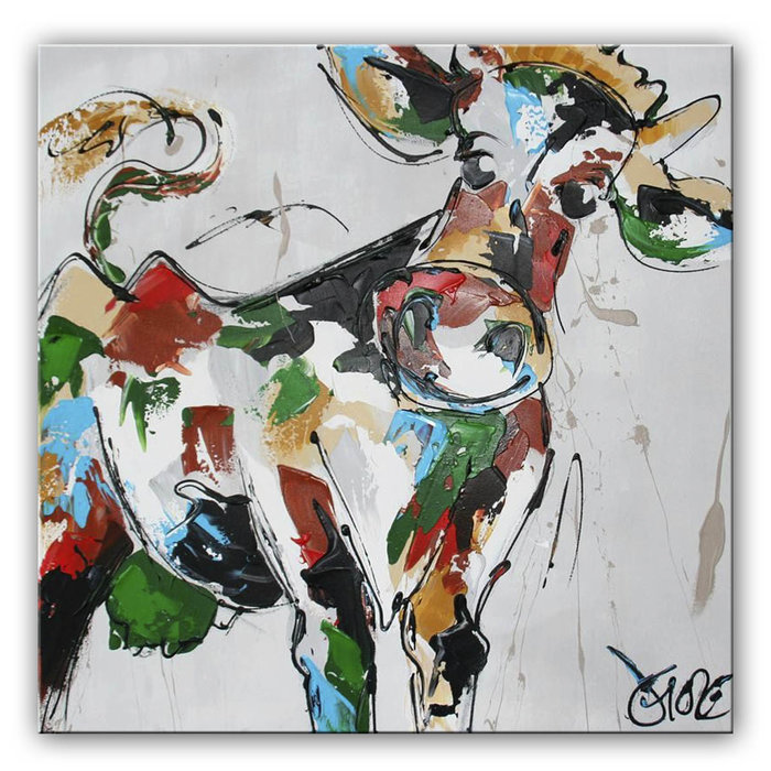 Grappig koetje | Origineel schilderij