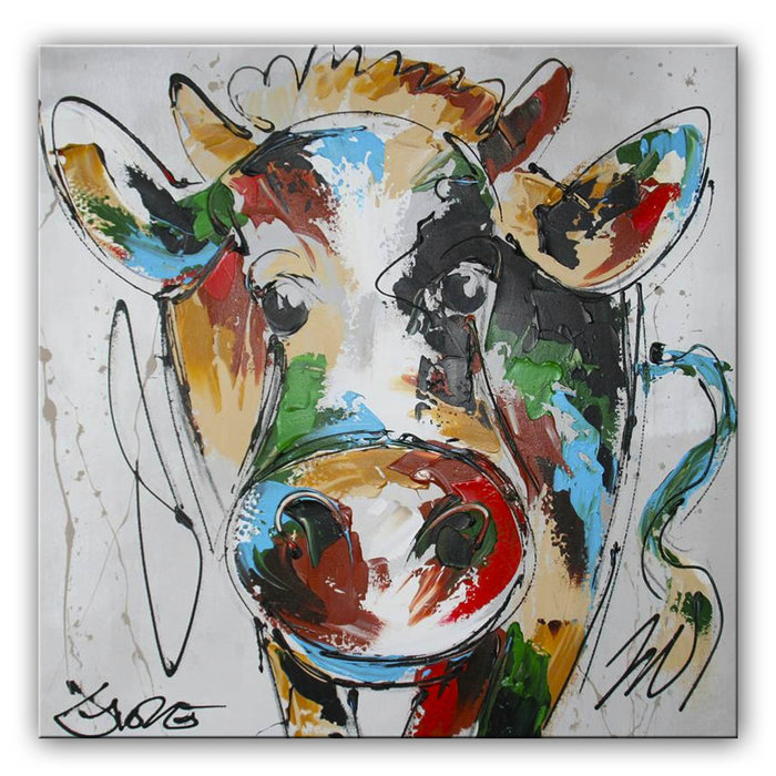Vrolijk koetje | Origineel schilderij