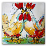 Verliefde kippetjes | Origineel schilderij
