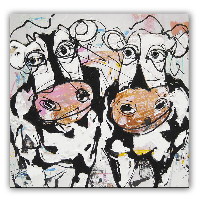 Koetjes op stap | Origineel schilderij