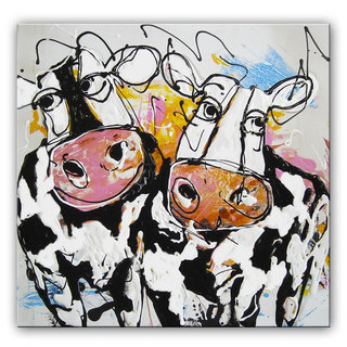 Schilderij Koetjes op stap II