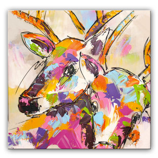 Schilderij | Kleurrijke hertjes