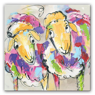 Schilderij | Bonte schapen