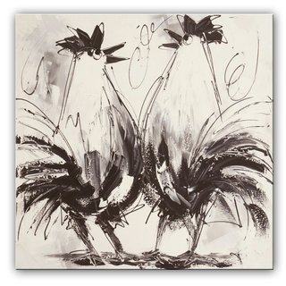 Schilderij | Twee kippen