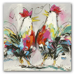 Gezellige kippen | Origineel schilderij