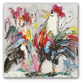 Schilderij | Kleurrijke kippetjes