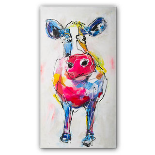 Schilderij | Koe kijkt