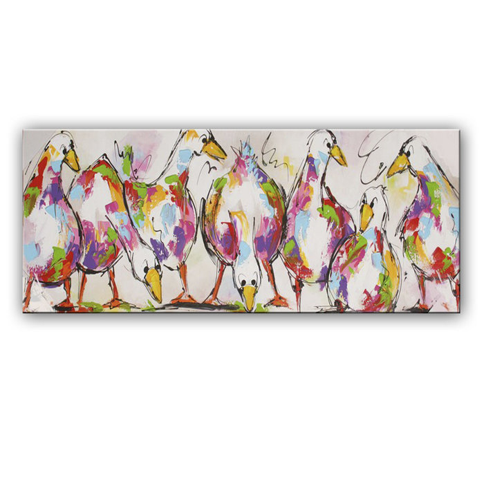 Bonte ganzen | Origineel schilderij