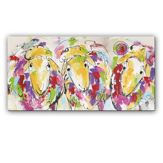 Schilderij Kleurrijke schapen