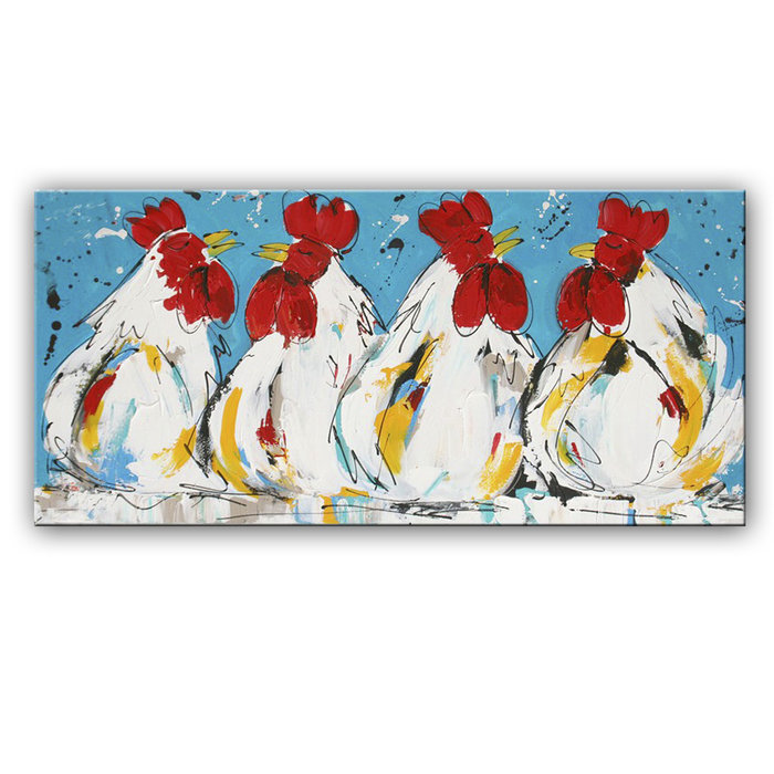 Kippen zusters | Origineel schilderij