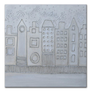 Schilderij Huisjes Amsterdam