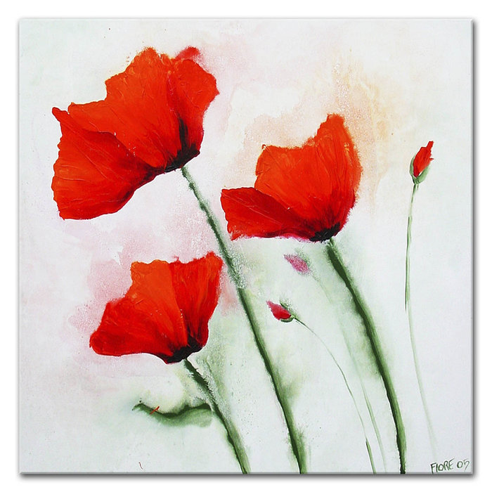 Klaprozen in de wind | Origineel schilderij