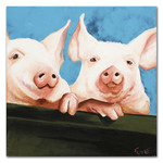 Samen met zijn twee | Origineel schilderij