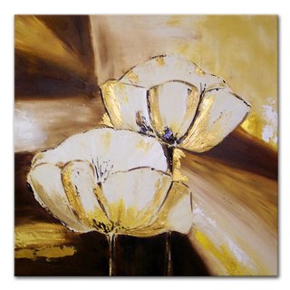 Schilderij | Klaprozen met goud