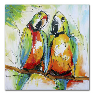 Schilderij | Papegaaien stel
