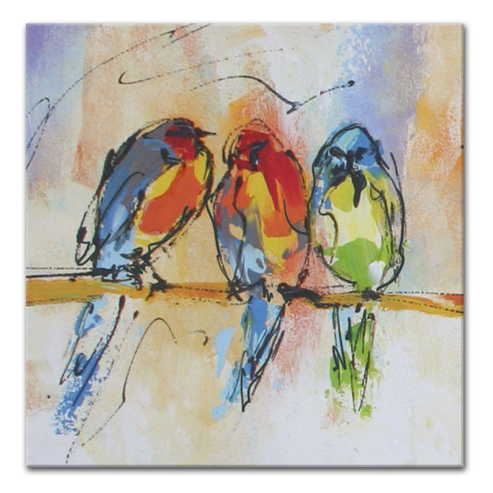 Musjes op een tak | Origineel schilderij