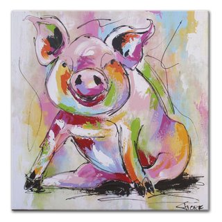 Schilderij | Bont biggetje