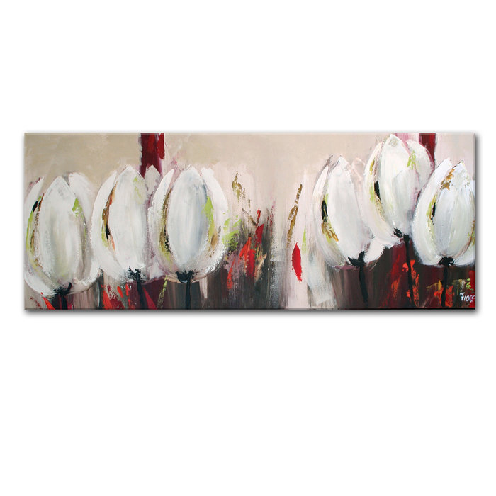 Zes witte tulpen | Origineel schilderij