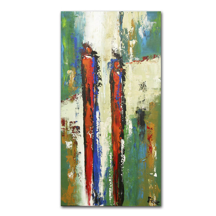 Figuren in groen | Origineel schilderij