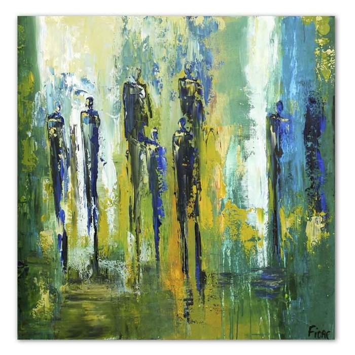 Blauwe figuren | Origineel schilderij