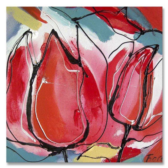 Kleurrijke tulpen | Origineel schilderij