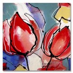 Kleurrijke tulpen II | Origineel schilderij