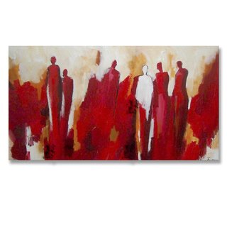 Schilderij | Familie met rood