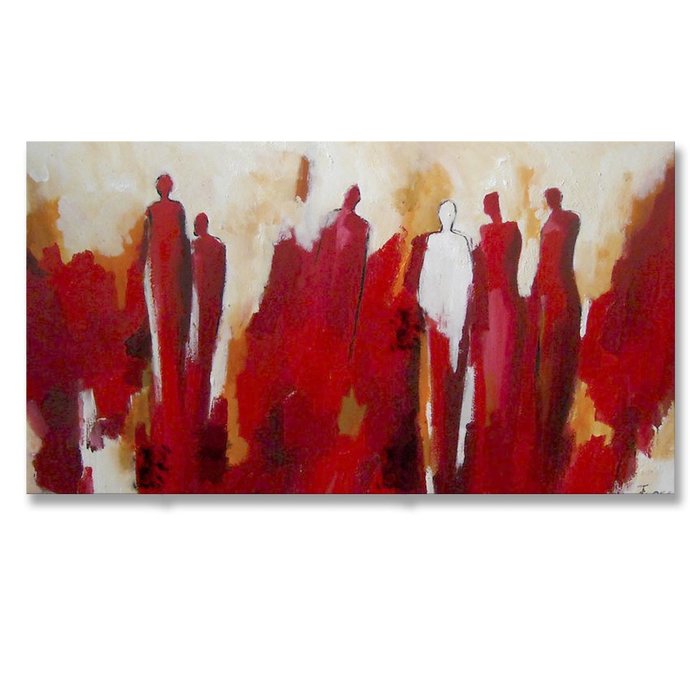 Familie met rood | Origineel Schilderij